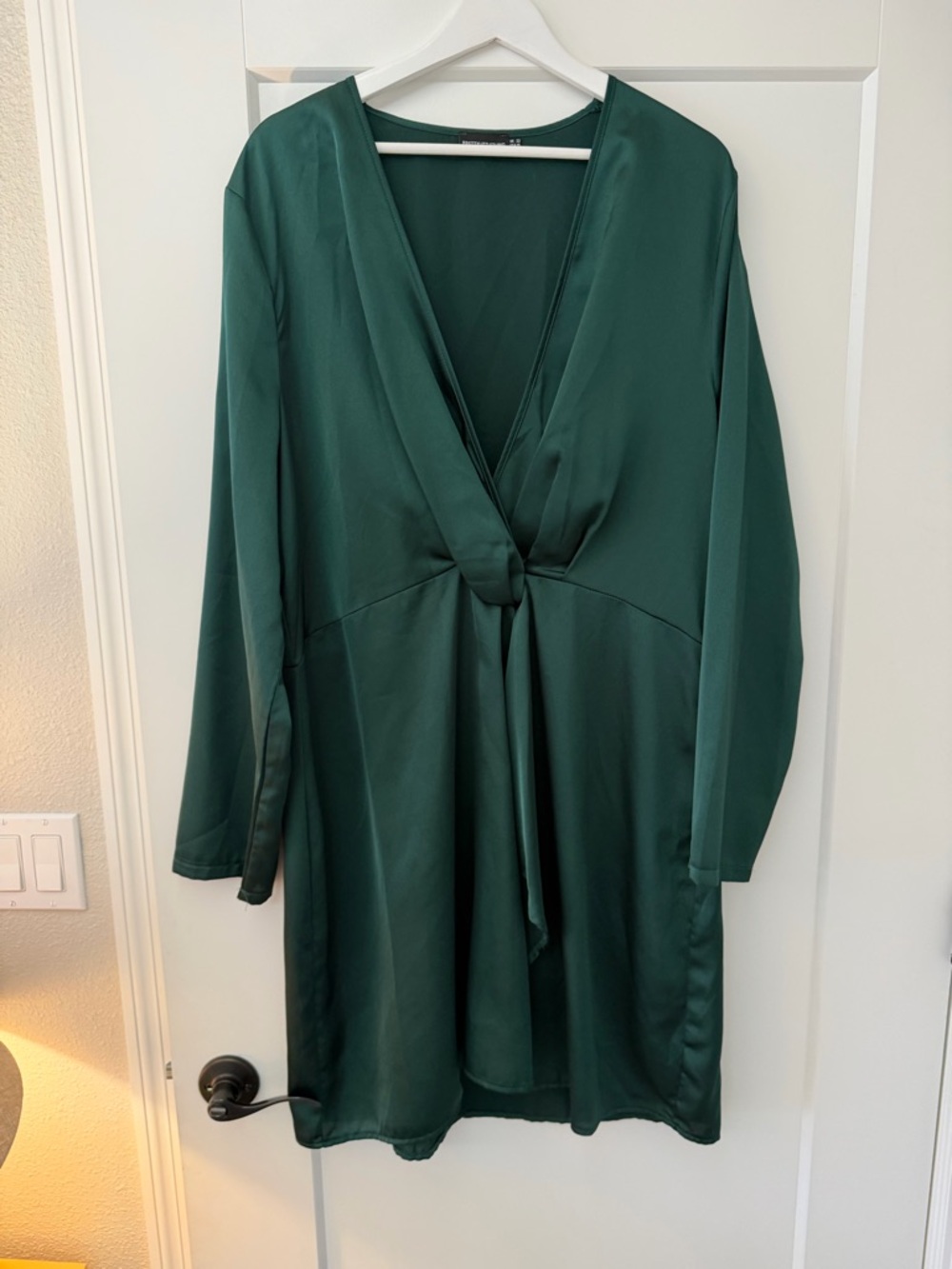 PrettyLittleThing Deep Green Satin Dress